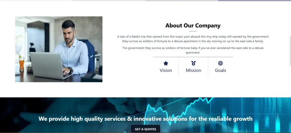 تصميم وبرمجة موقع استشاري وتجاري (Business Consulting) متكامل ومتجاوب