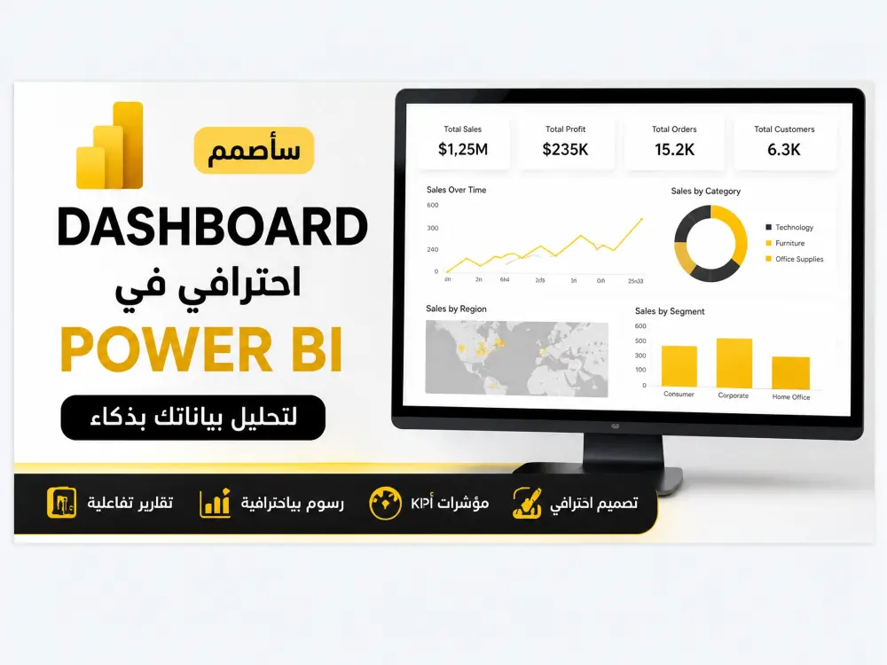 سأصمم Dashboard احترافي باستخدام Power BI لتحليل بيانات أعمالك