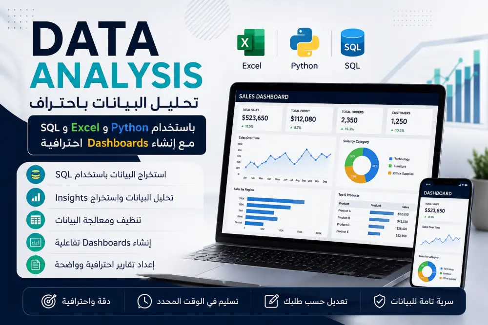 تحليل البيانات باحتراف باستخدام Excel و Python و Power BI