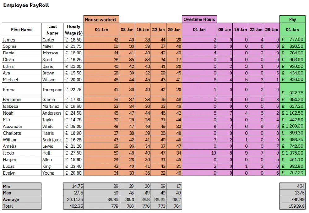 إدخال وتنظيم وتحليل بيانات Excel