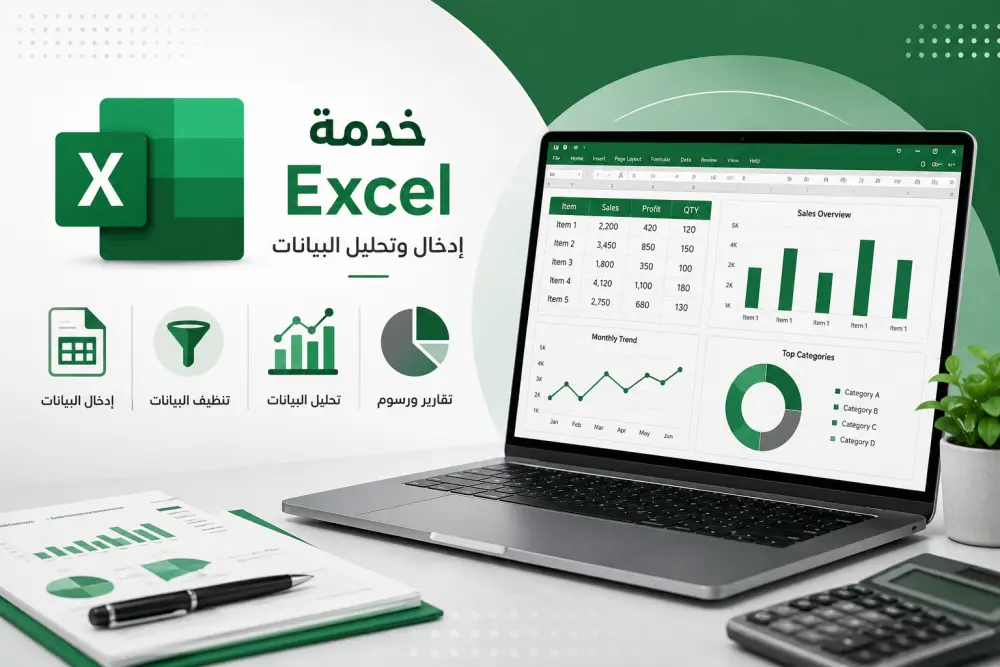 إدخال وتنظيم وتحليل بيانات Excel