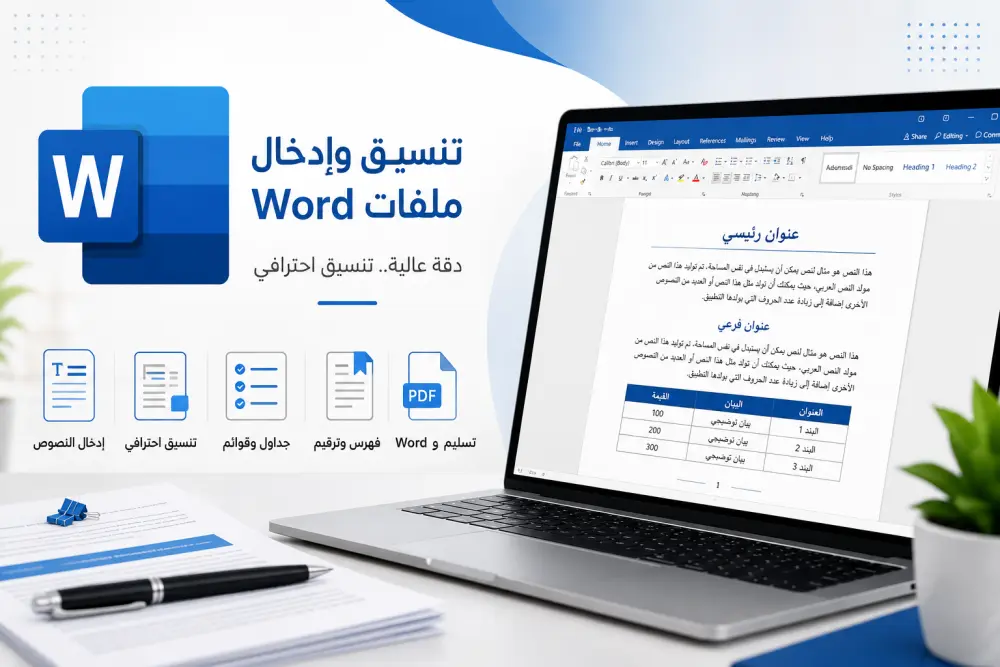 تنسيق وإدخال ملفات Microsoft Word
