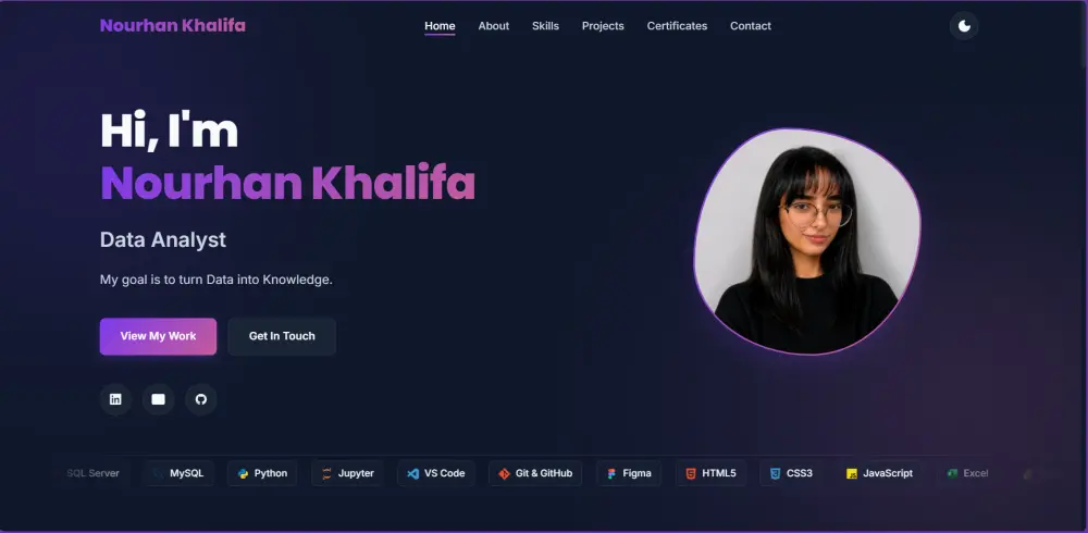 تصميم وتطوير صفحة هبوط أو بورتفوليو متجاوب باستخدام HTML وCSS وJavaScript