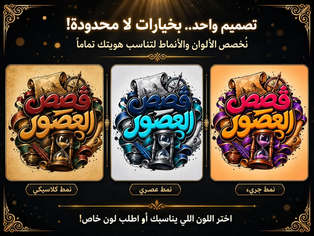 عمل تصميم شعار تبوجرافي بخط عربي ثلاثي الأبعاد  للقنوات اليوتيوب والصفحات وللطباعة على الملابس