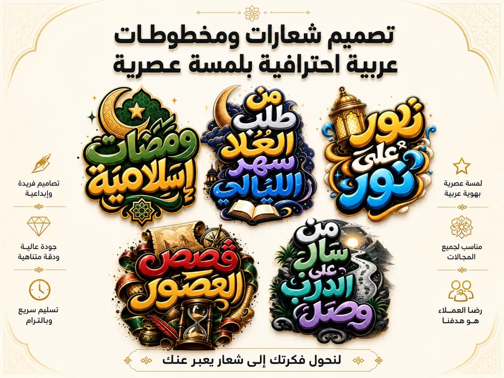 عمل تصميم شعار تبوجرافي بخط عربي ثلاثي الأبعاد  للقنوات اليوتيوب والصفحات وللطباعة على الملابس