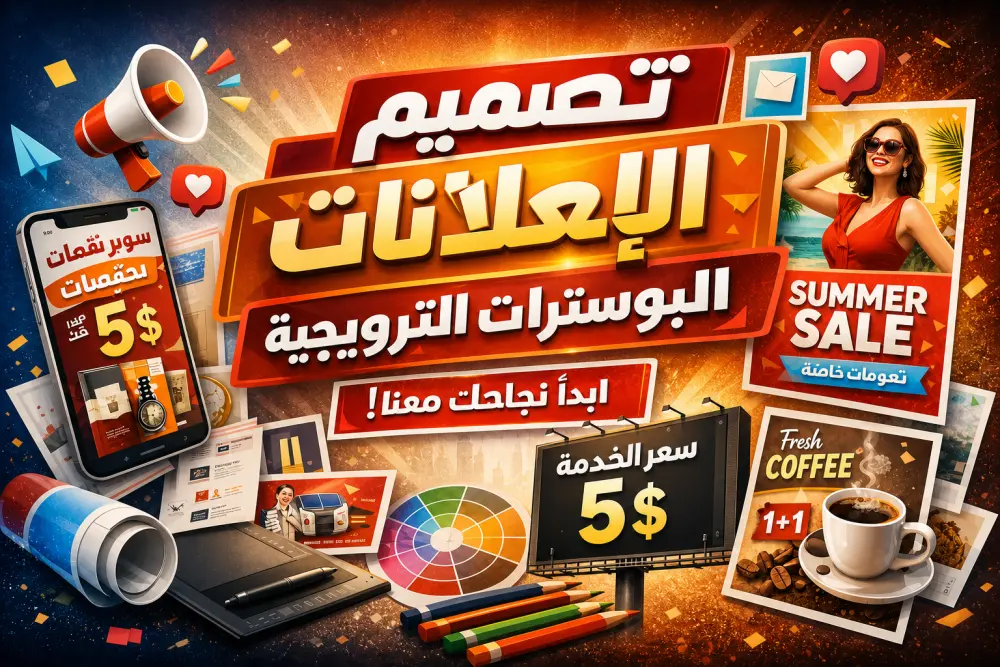 تصميم الاعلانات و البوسترات الترويجيه