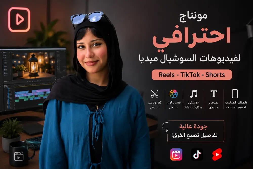 مونتاج احترافي لفيديوهات المنتجات والإعلانات القصيرة
