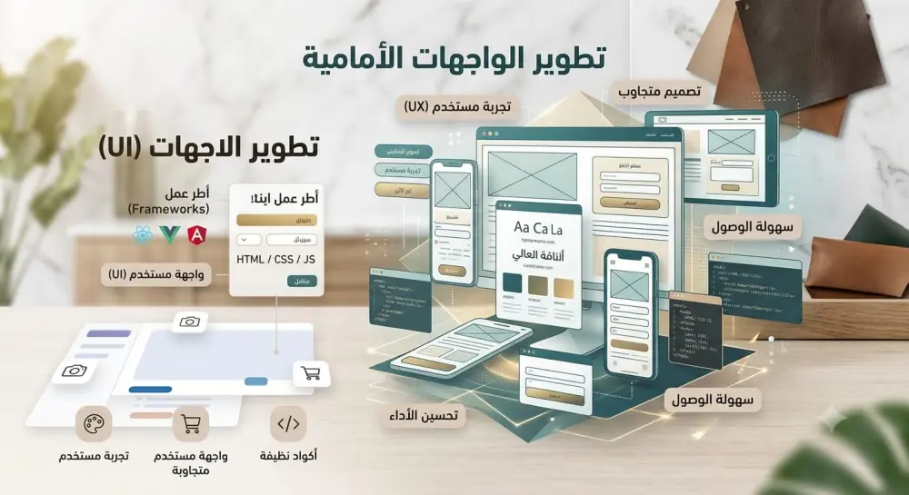 تصميم وتطوير واجهات مواقع إلكترونية عصرية ومباشرة (Front-End Web Development)