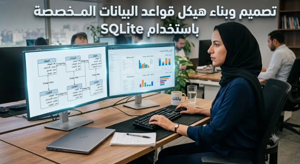 تصميم وبناء هيكل قواعد البيانات المخصصة باستخدام SQLite