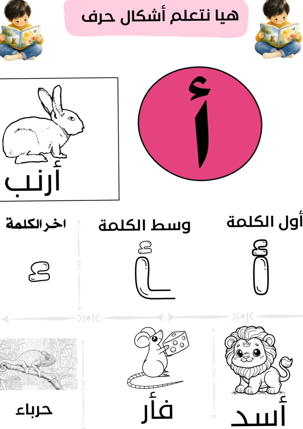 تصميم كتاب تعليم الحروف العربية للأطفال (من أ إلى ج) PDF