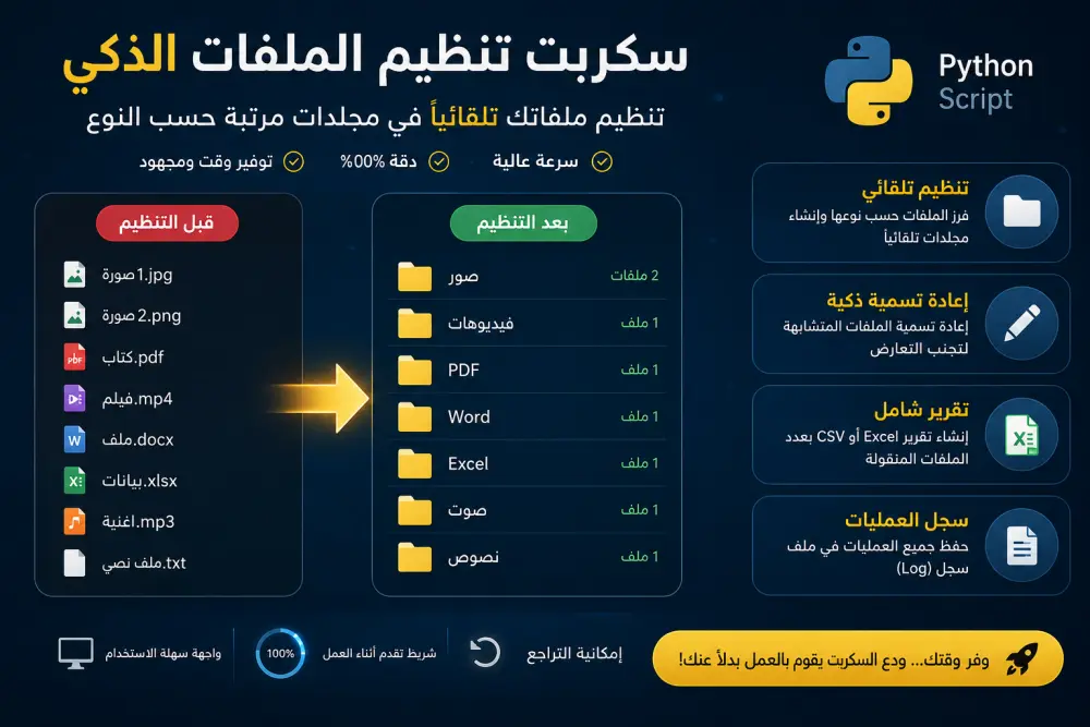ملف تنفيذيexe لتنظيم الملفات باستخدام بايثون