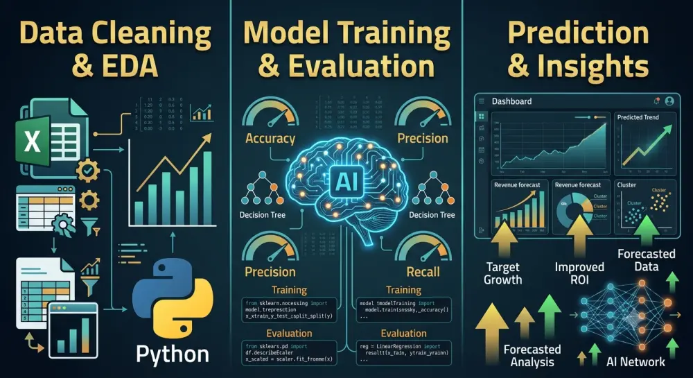 تطوير نموذج تعلم آلة (Machine Learning) لتحليل البيانات والتنبؤ بدقة