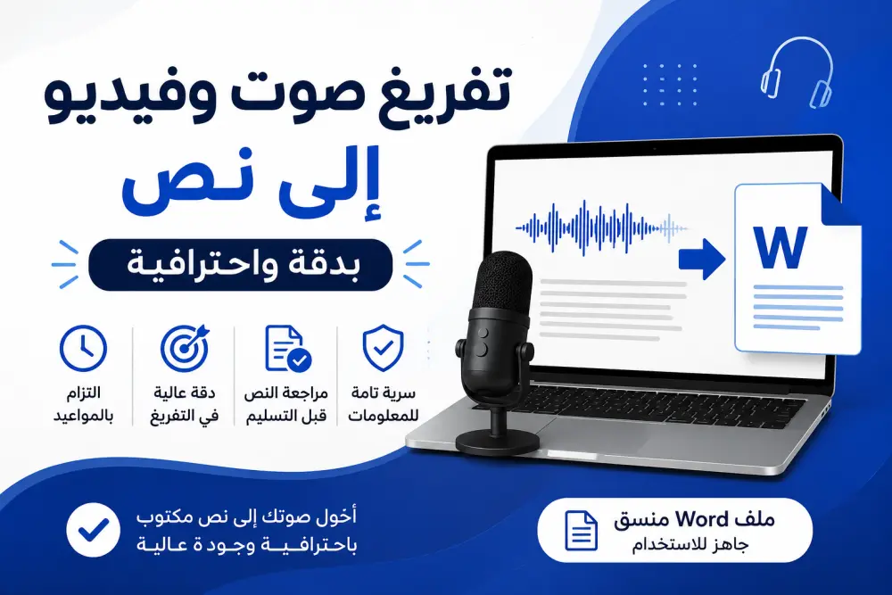 سأقوم بتفريغ الملفات الصوتية والفيديو الي نص عربي بدقة