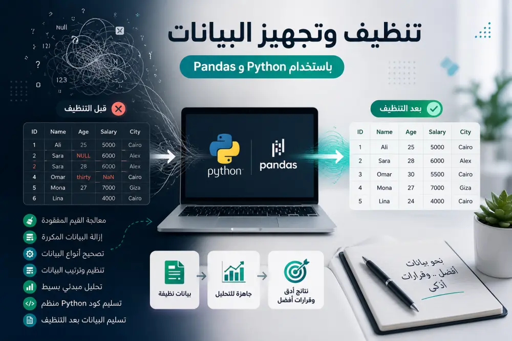 سأنظف وأجهز بياناتك باستخدام Python وPandas