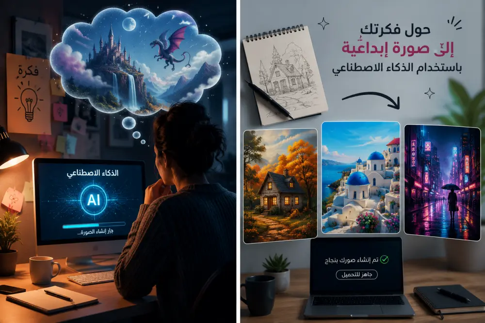 سأحوّل فكرتك إلى صور إبداعية باستخدام الذكاء الاصطناعي