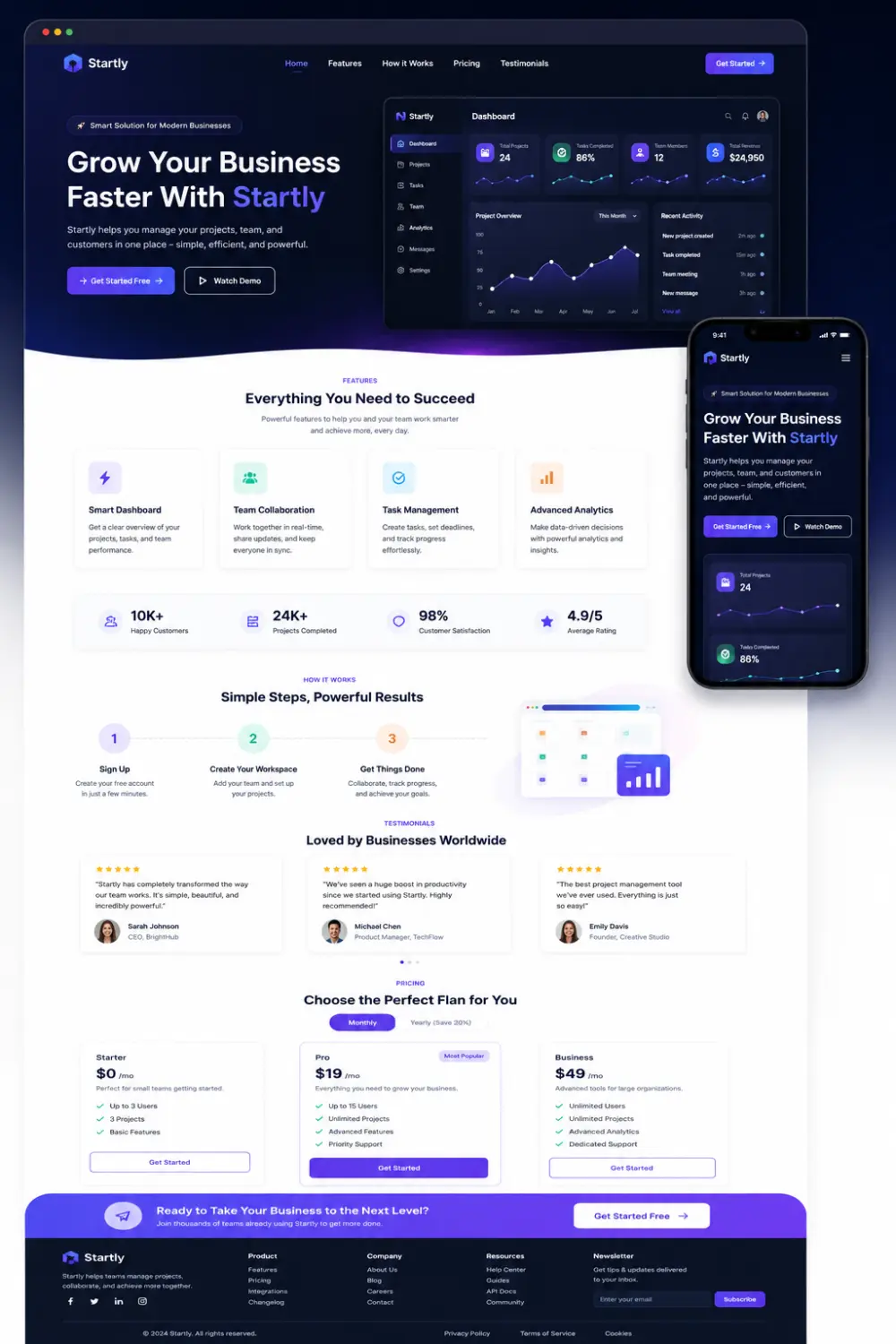 تصميم صفحة هبوط احترافية (Landing Page) متجاوبة وسريعة لزيادة التحويل