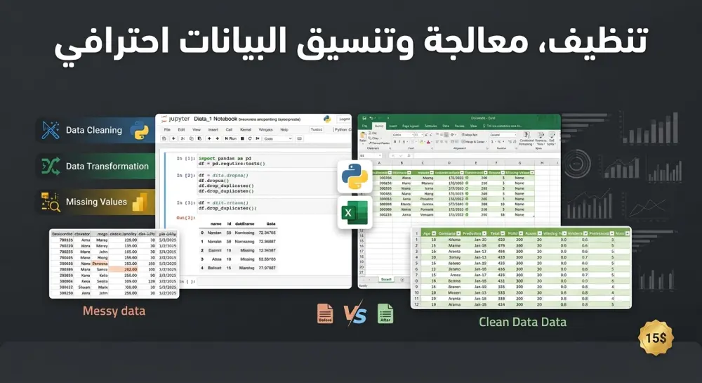 تنظيف، معالجة، وتنسيق البيانات باستخدام Python و Excel