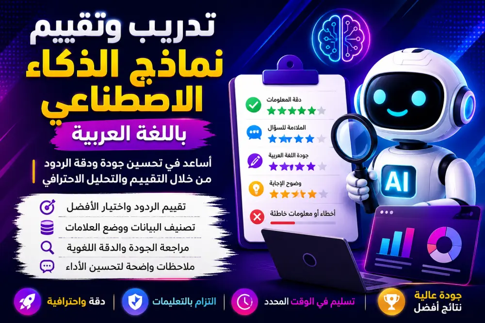 ٍٍسأساعدك في اختبار وتدريب نماذج الذكاء الاصطناعي وتحسين جودة الردود العربية