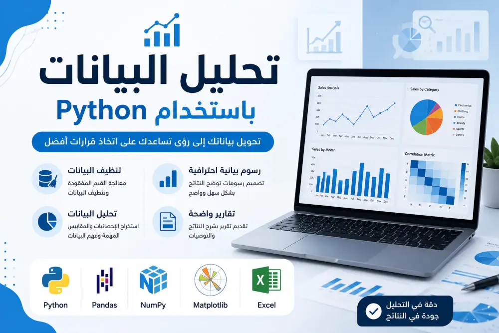 سأحلل بياناتك باستخدام Python مع تقارير ورسوم بيانية احترافية