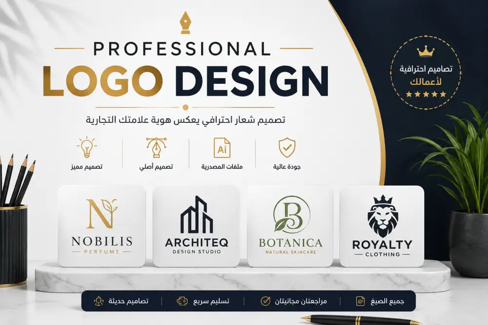 سأصمم شعارًا احترافيًا ومميزًا يعبر عن هوية علامتك التجارية logo هوية بصرية