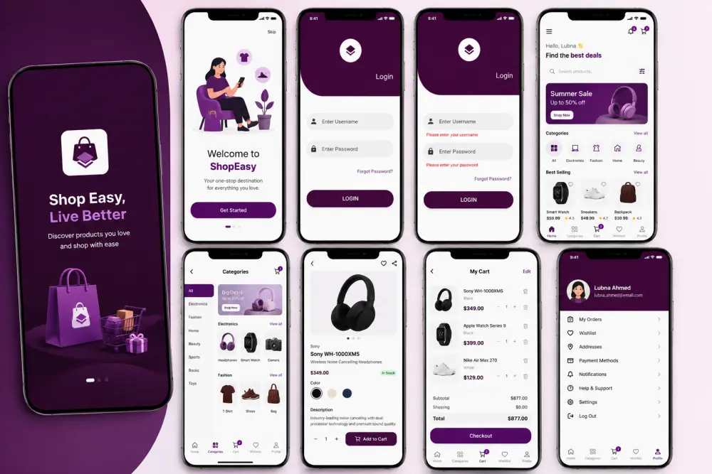 سأحول تصميم Figma أو XD إلى واجهة Flutter احترافية ومتجاوبة