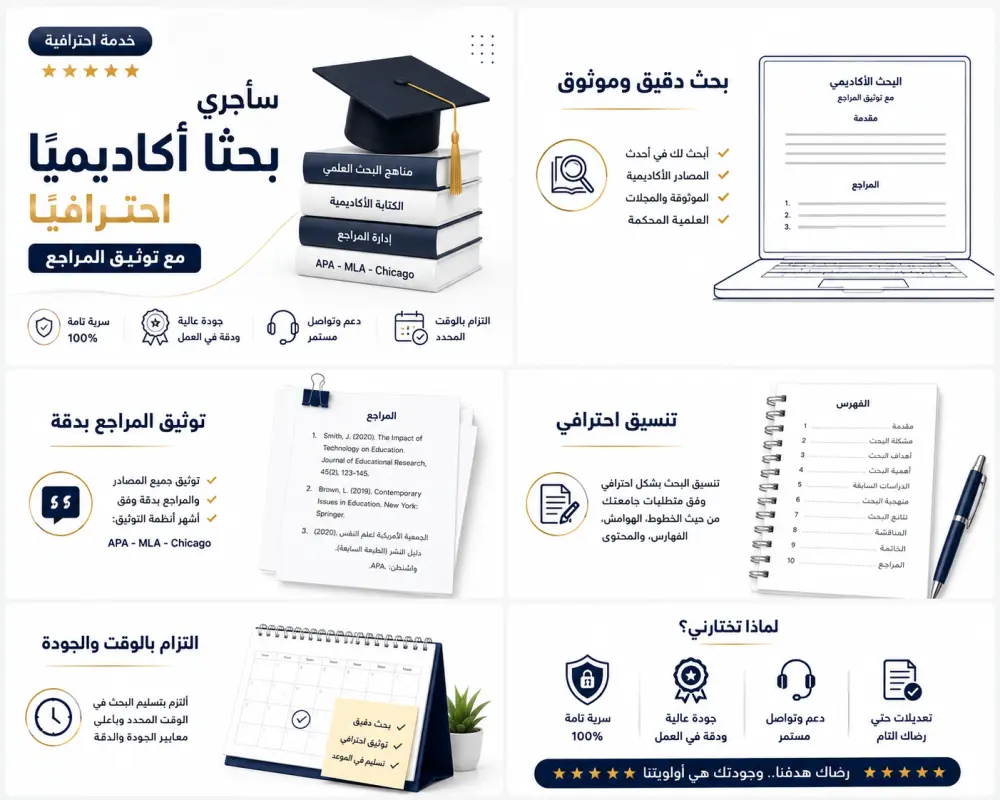 سأجري بحثًا أكاديميًا احترافيًا مع توثيق المراجع