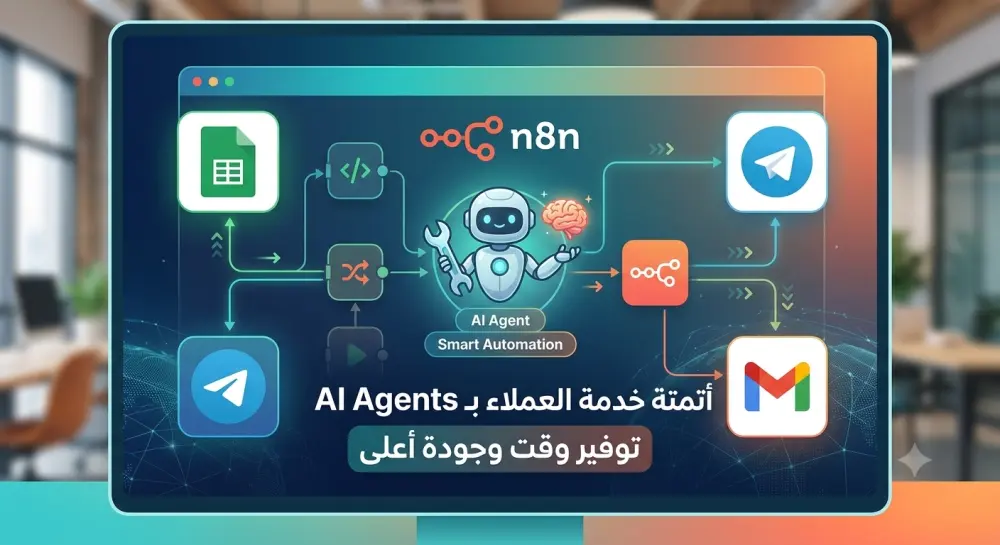 بناء نظام أتمتة وخدمة عملاء ذكي بـ AI Agent و n8n مع ربط Telegram و Sheets
