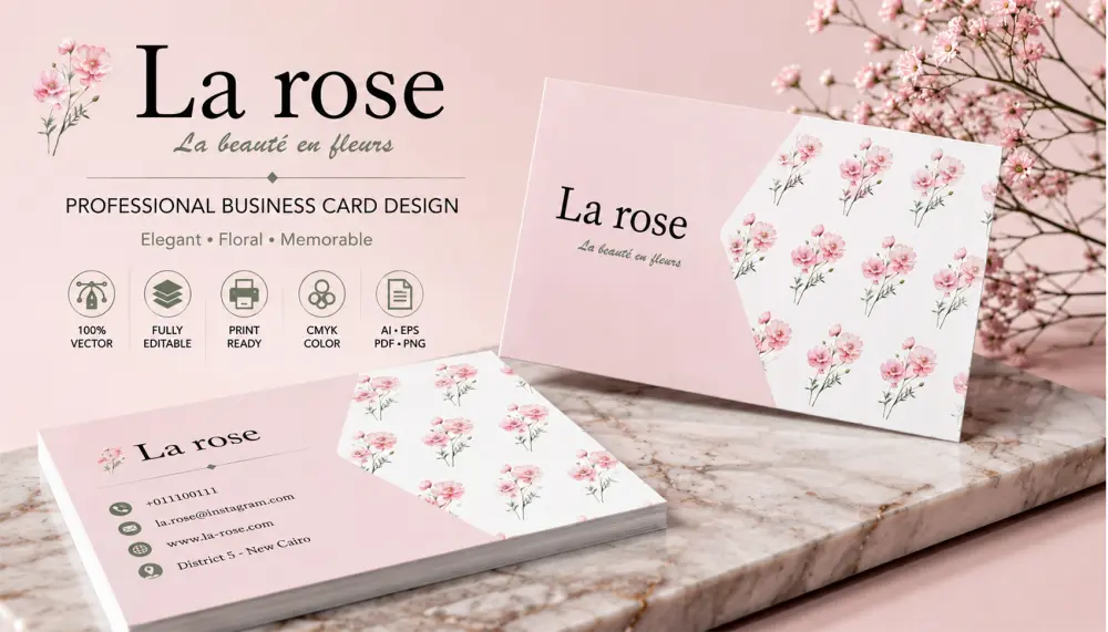 تصميم بطاقة أعمال Business Card احترافية وعصرية