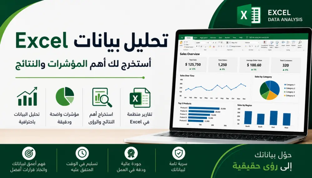 تحليل وتنظيف البيانات باستخدام Excel وإنشاء تقارير ورسوم بيانية