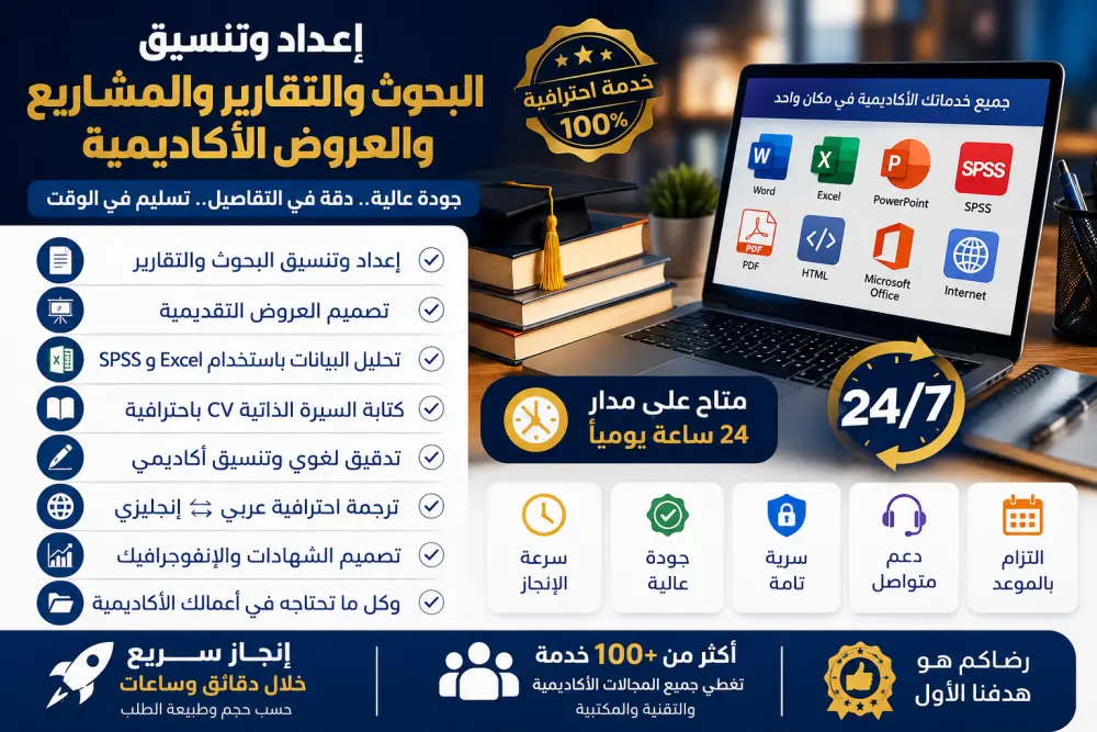 ماذا سوف تقدم في الخدمة: تنسيق الأبحاث والتقارير الأكاديمية حتى 20 صفحة