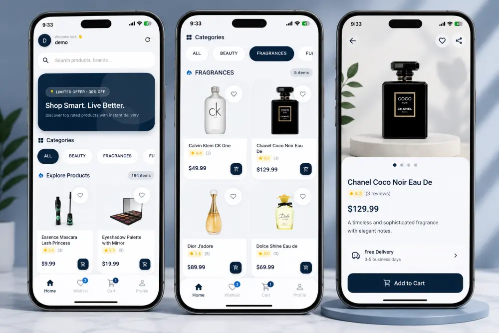 سأطور تطبيق Flutter احترافي للأندرويد وiOS بواجهة عصرية