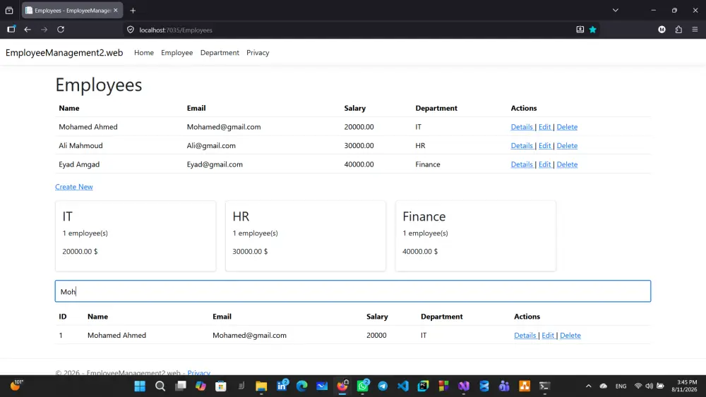 برمجة صفحة ويب احترافية باستخدام ASP.NET Core و.NET