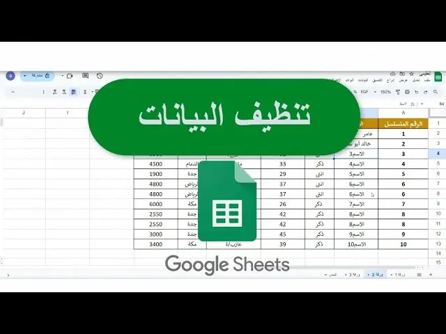 تنظيف وتنسيق البيانات العشوائية وترتيبها على Excel أو Google Sheets