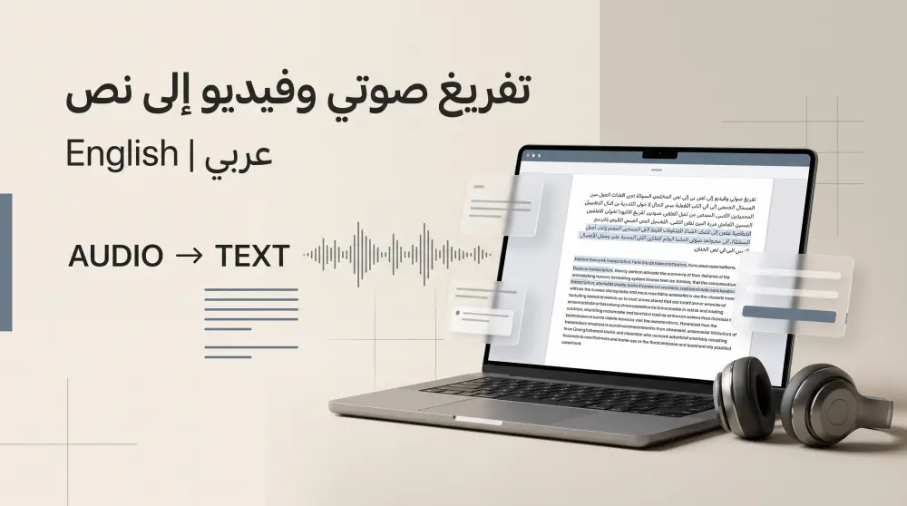 تفريغ الملفات الصوتية والفيديوهات إلى نص عربي أو إنجليزي