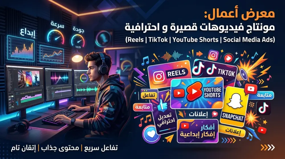 مونتاج وفيديو إعلاني احترافي للـ Reels و TikTok و Shorts