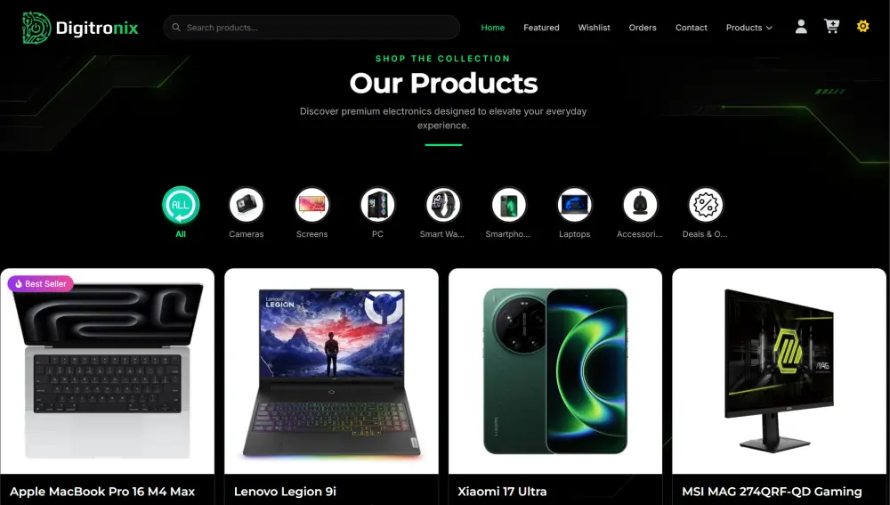 قالب متجر إلكتروني متكامل — Full Stack E-Commerce