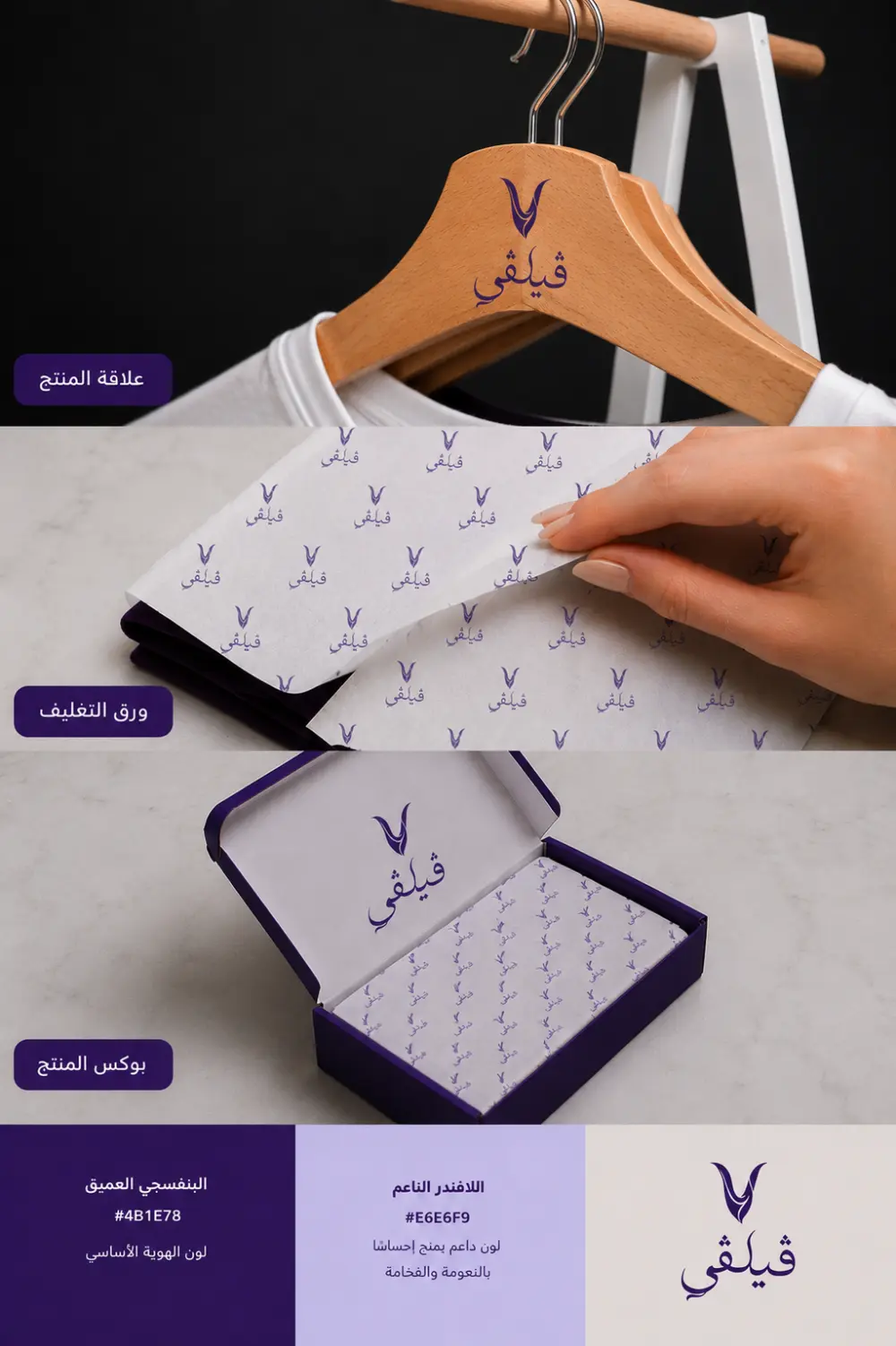 تصميم هوية بصرية متكاملة للعلامة التجارية تشمل الشعار والألوان والخطوط والعناصر البصرية والتطبيقات الأساسية