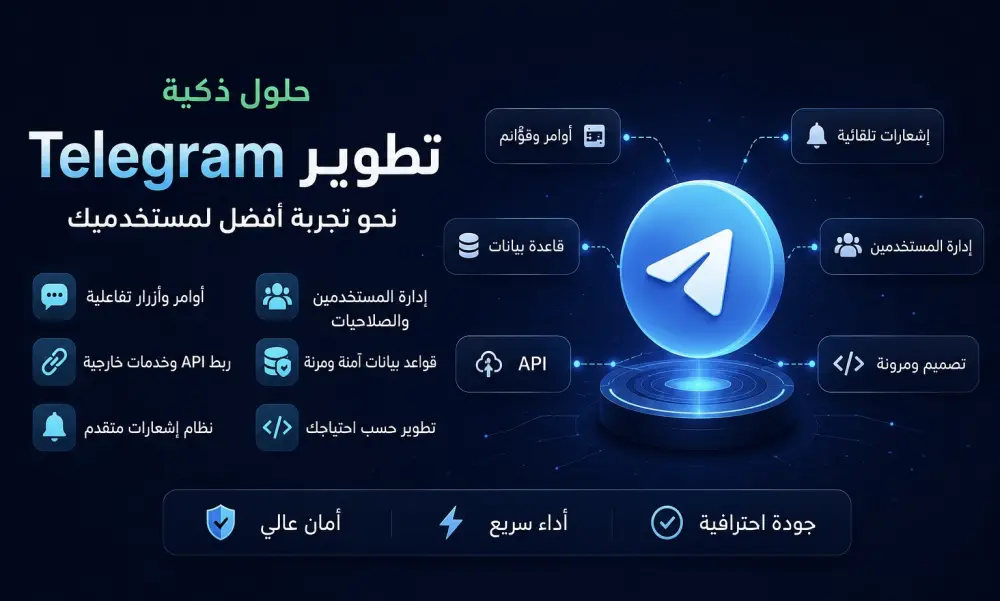 تطوير بوتات Telegram احترافية حسب احتياجك