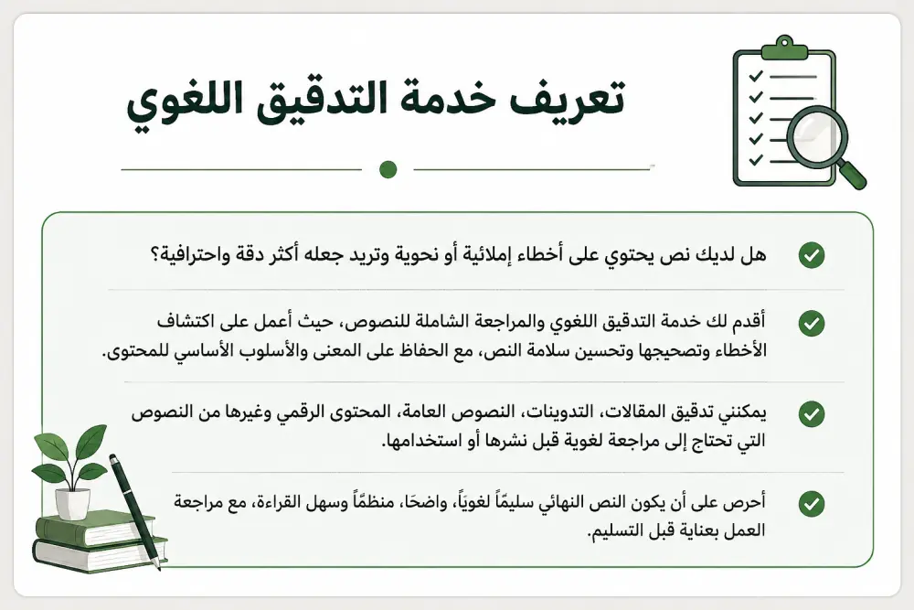 سأدقق نصوصك لغويًا وأصحح الأخطاء الإملائية والنحوية بأسلوب احترافي مع الحفاظ على المعنى الأصلي