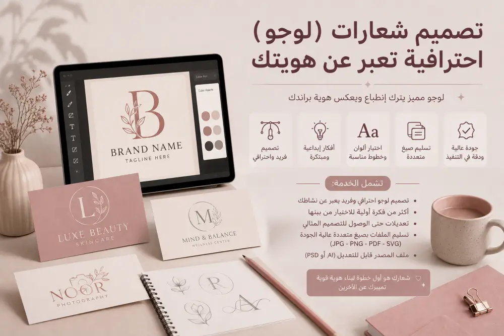 تصميم شعار (Logo) احترافي ومميز يعبر عن هوية مشروعك ب 5$ فقط !