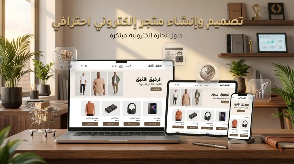 تصميم وإنشاء متجر إلكتروني احترافي على كافة المنصات أو ببرمجة مخصصة