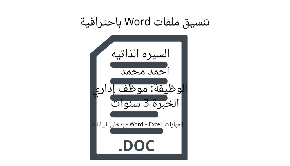 سأدخل بياناتك على Word وExcel مع تنسيق احترافي