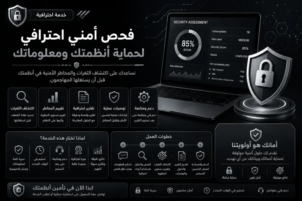 تحليل وحماية الأنظمة والشبكات واكتشاف الثغرات والمشكلات الأمنية