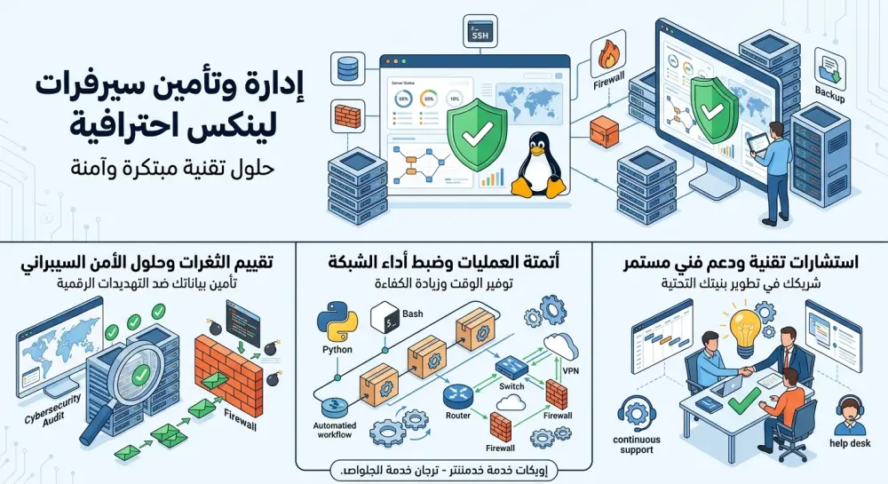 إعداد وتأمين سيرفرات لينكس Linux وحل مشكلاتها وتقويتها أمنياً