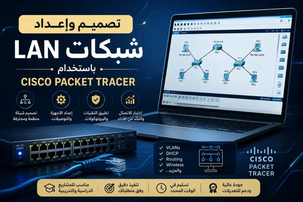 تصميم واعداد شبكات LAN باستخدام Cisco Packet Tracer