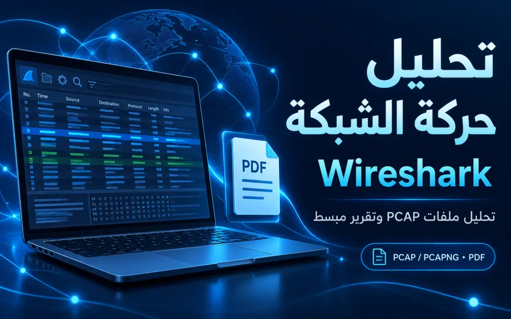 تحليل ملف حركة شبكة PCAP باستخدام Wireshark وتقديم تقرير بالاتصالات والبروتوكولات