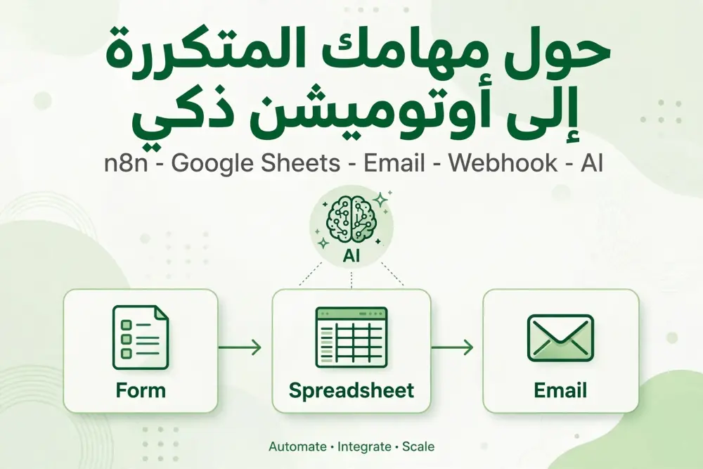سأقوم بإنشاء Automation بسيطة باستخدام n8n لتوفير وقتك