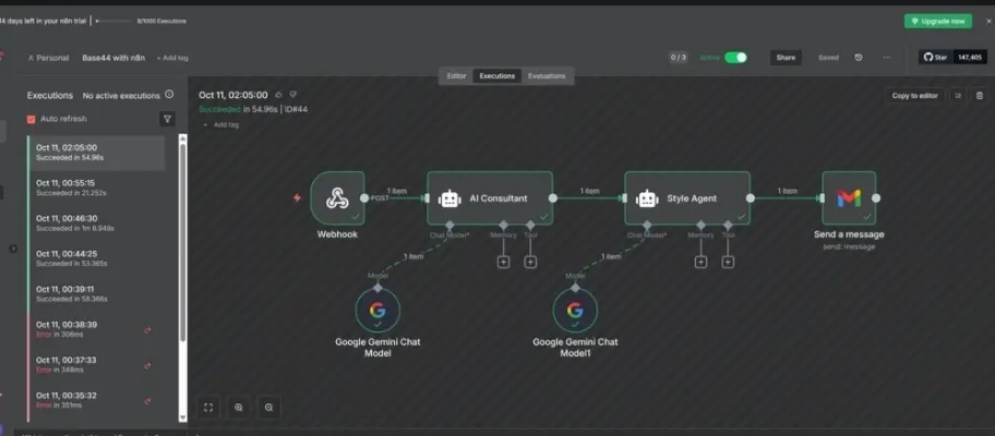 سأقوم بإنشاء Automation بسيطة باستخدام n8n لتوفير وقتك