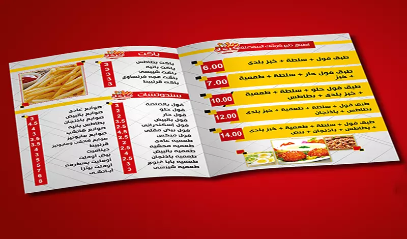 تصميم جميع المطبوعات فلاير رول أب قائمة طعام برشور بسعر مميز