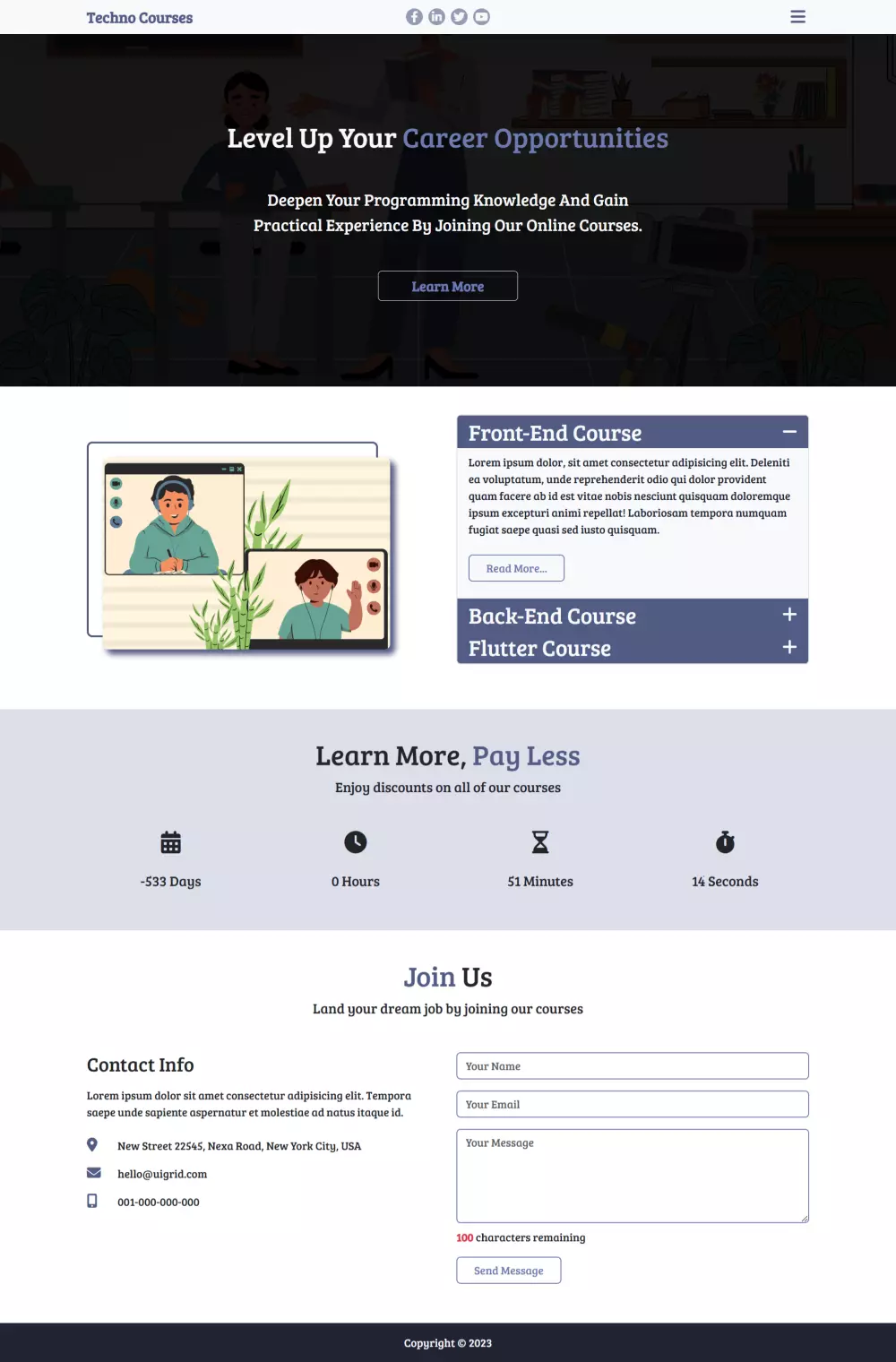 تصميم وبرمجة موقع صفحة واحدة احترافي باستخدام HTML, CSS, JavaScript, Bootstrap / Tailwind CSS